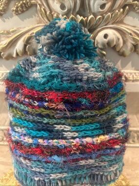 Handcrafted Multicolor Knit Pom-Pom Beanie Handcrafted in Nepal